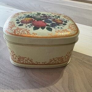 Floral Decorative Tin Box